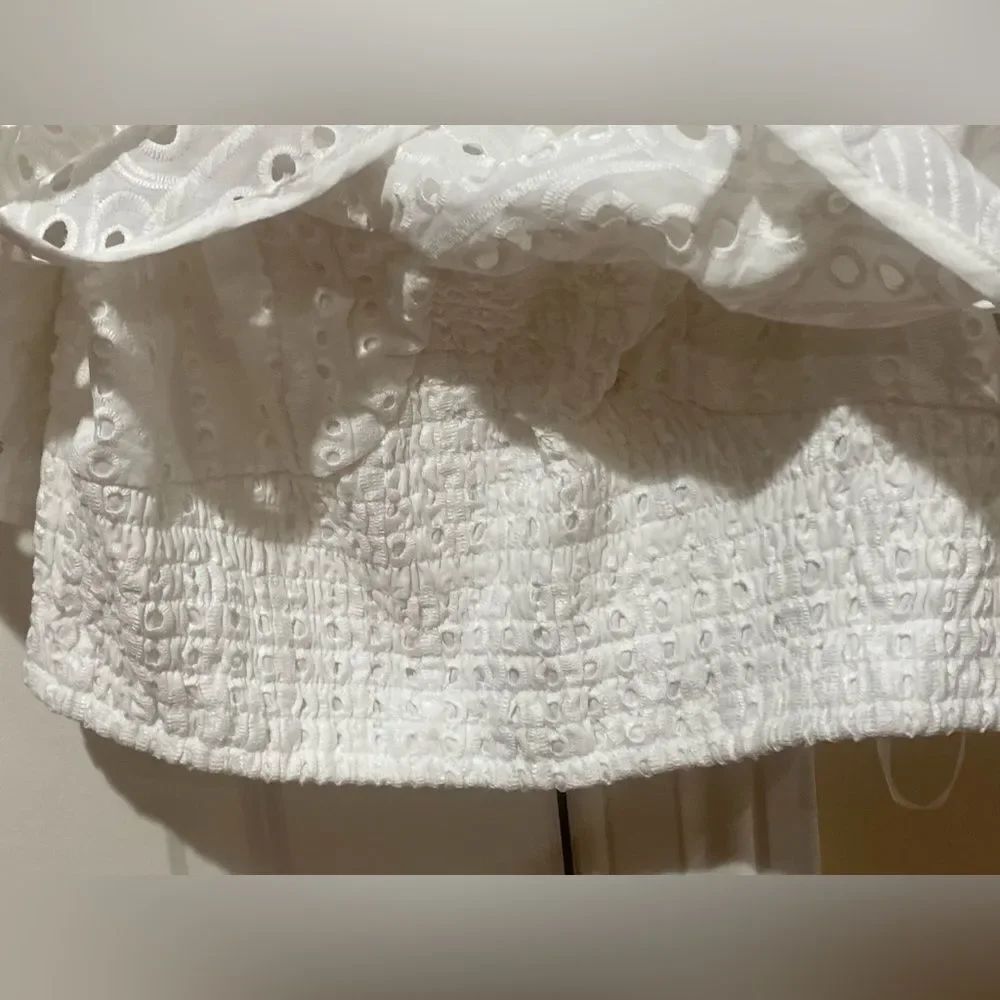 Altar'd State White Eyelet Ruffle Blouse - Picture 2 of 6